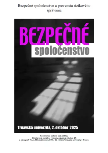 POZVÁNKA na konferenciu: Bezpečné spoločenstvo