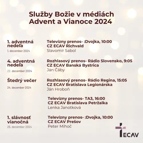 Služby Božie v médiách- Advent a Vianoce 2024 