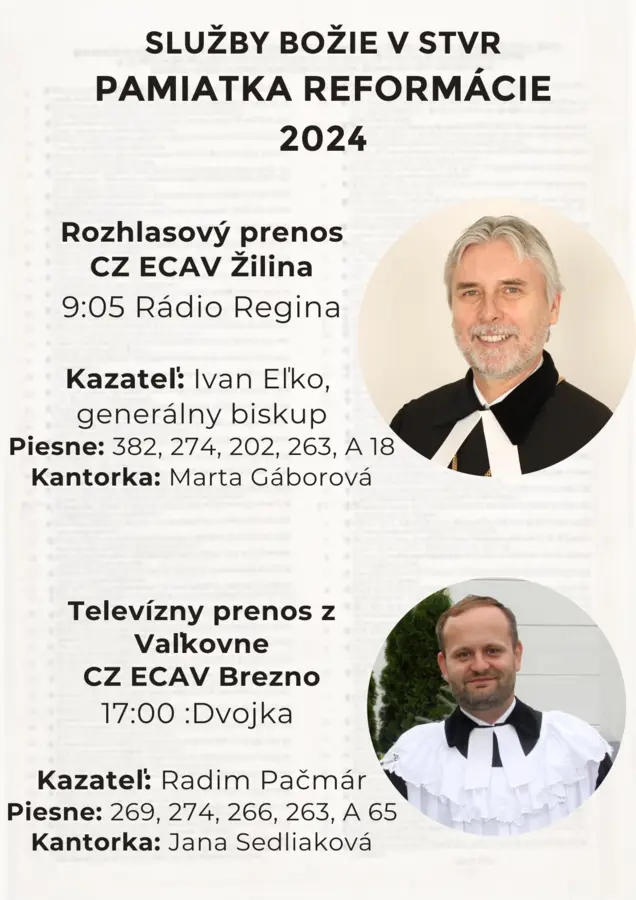 Služby Božie v STVR, Pamiatka reformácie 2024