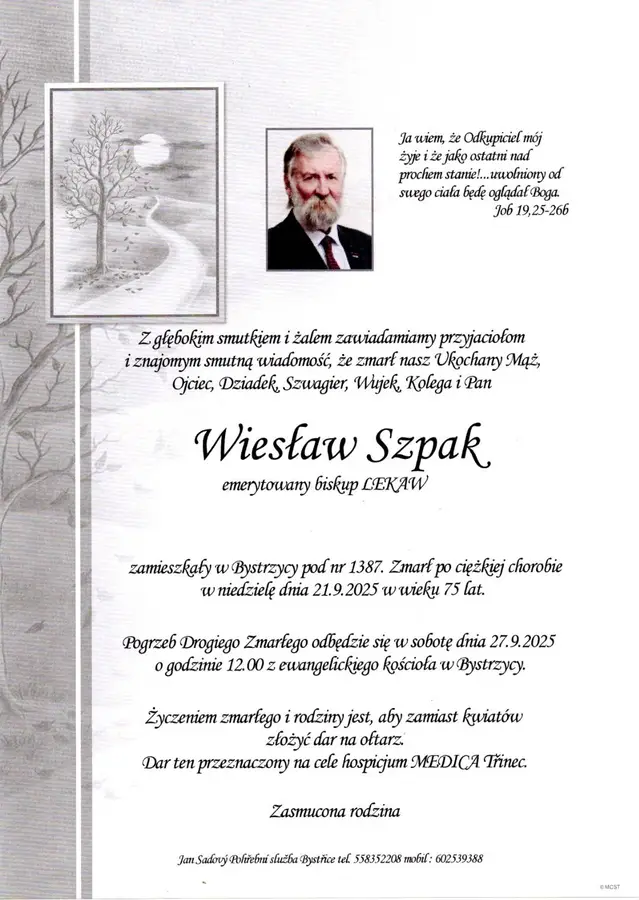 Do večnosti nás predišiel Věslav Szpak