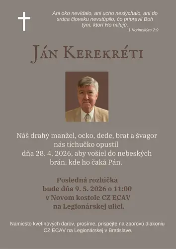 Zomrel Ján Kerekréti