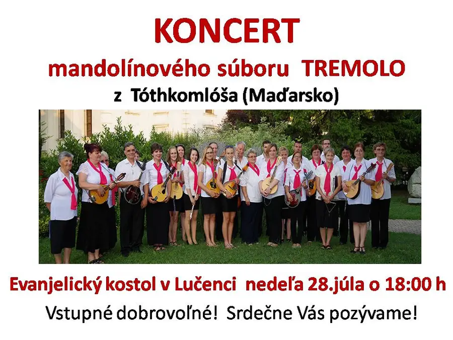 Koncert mandolínového súboru Tremolo z Maďarska