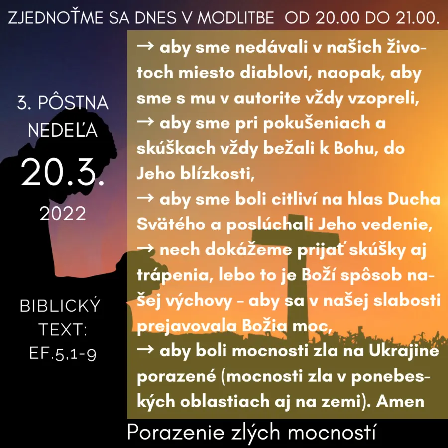 PORAZENIE ZLÝCH MOCNOSTÍ