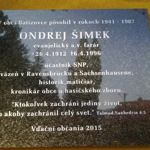 Odhalenie pamätnej tabule Ondrejovi Šimekovi 