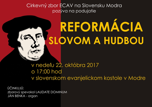 Reformačný koncert v Modre 22. 10. 