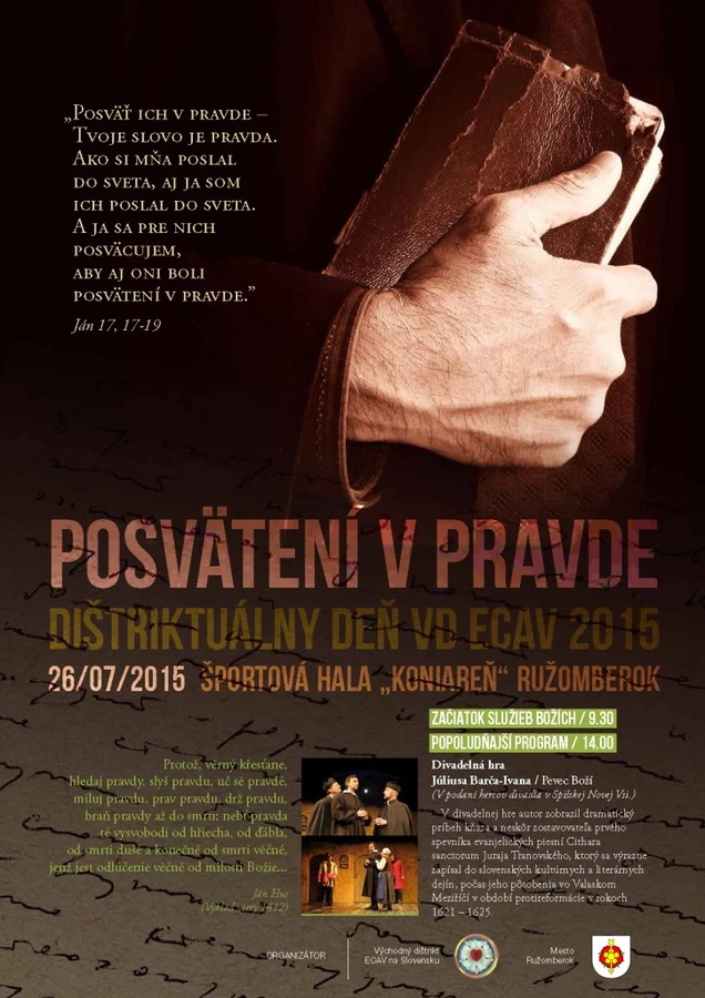 Leto 2015 − pozvanie z VD ECAV na Slovensku
