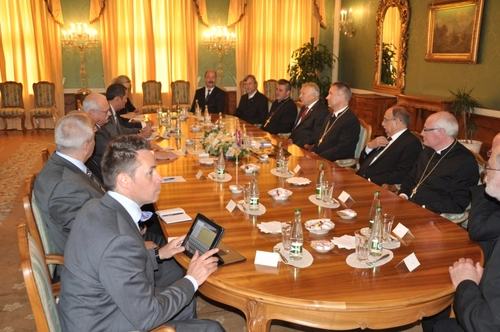 Die Repräsentanten der evangelischen Kirchen zu Besuch bei dem Prӓsident der Slowakischen Republik