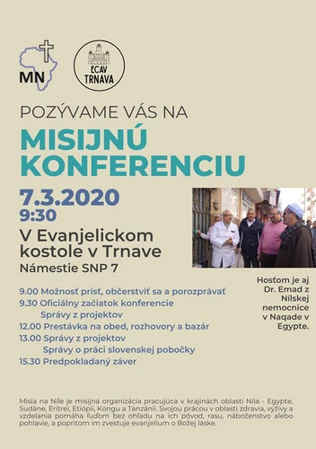 Pozvánka na misijnú konferenciu v Trnave