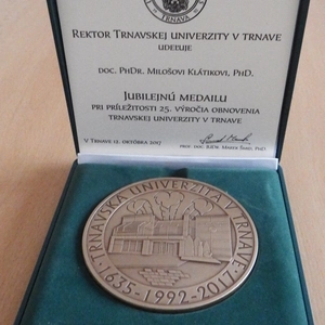 Medaila od rektora TU v Trnave
