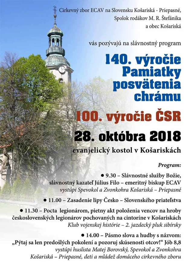 Služby Božie v Košariskách 28. 10.