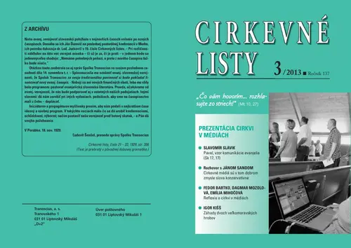 Vyšli Cirkevné listy 3 - 2013