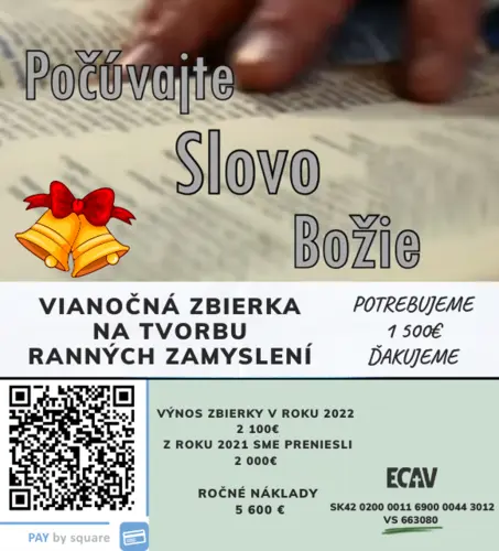 Podporte ZBIERKU na ranné zamyslenia 