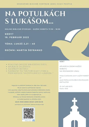 Biblická hodina aj 19.2.